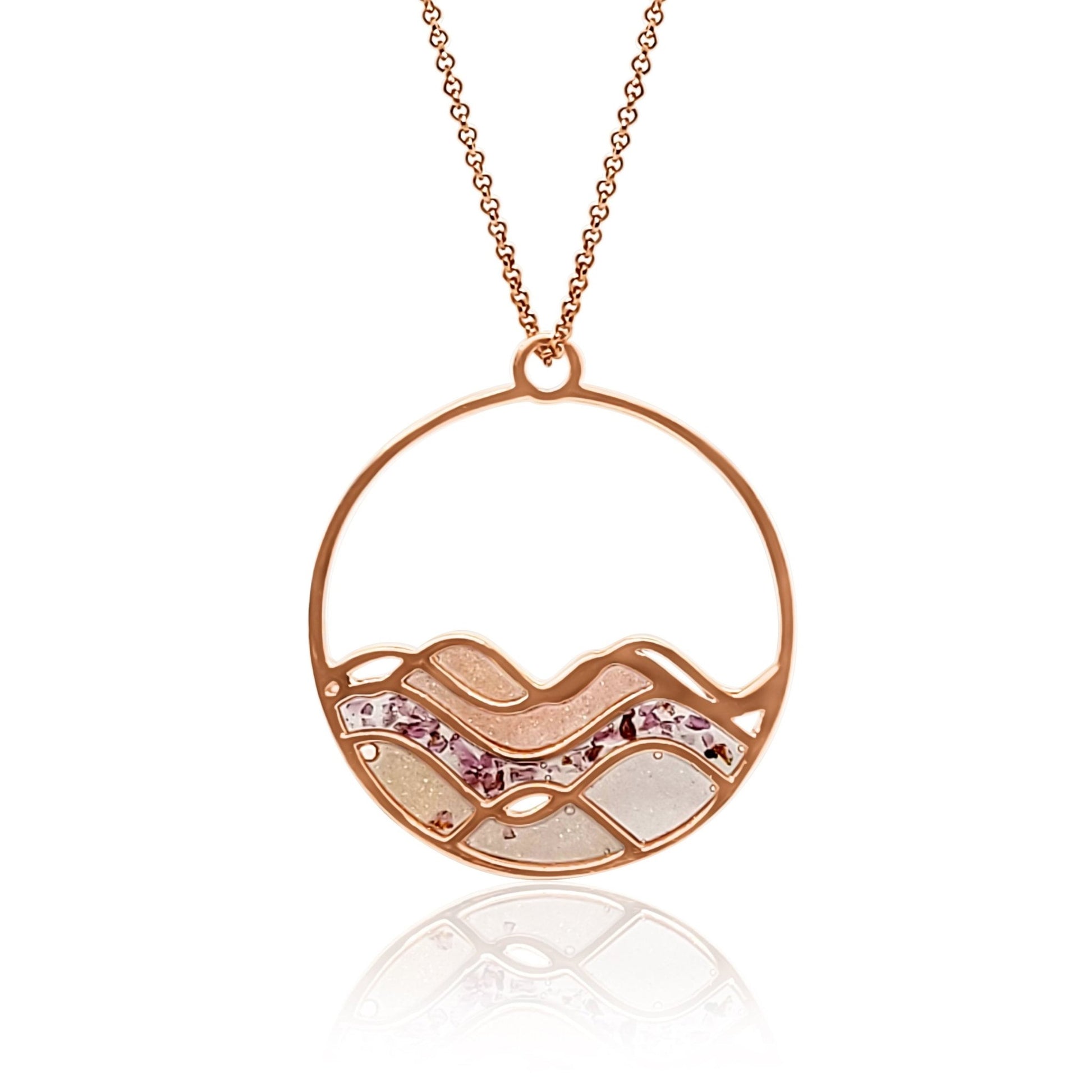 Crimson Tide Rose Gold Ocean Pendant Necklace