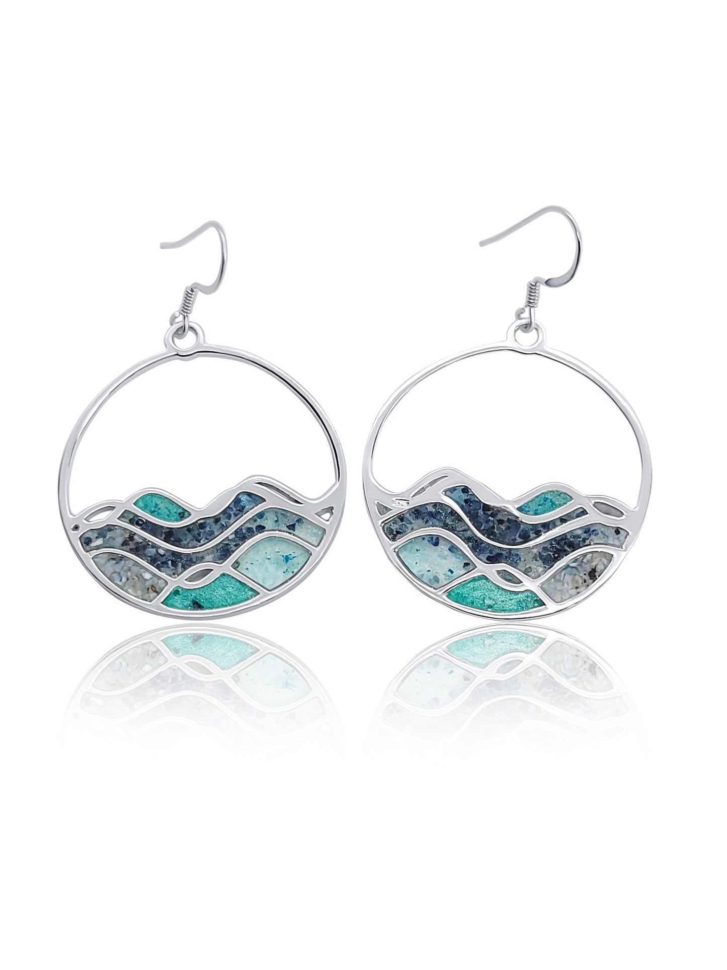 High Tide Blue Ocean CircleEarrings- Captivating Ocean Inspired Jewelry