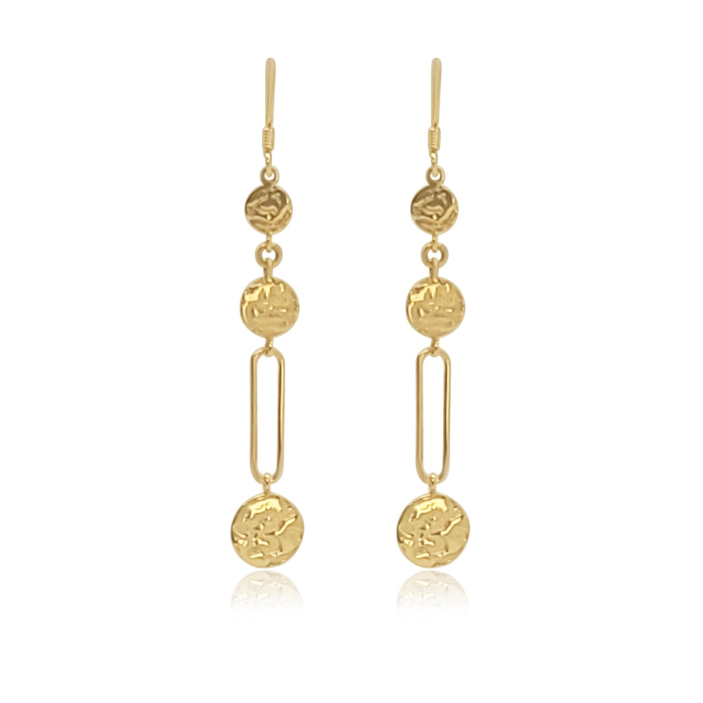 gold delicate chandelier statement earrings with natural driftwood texture