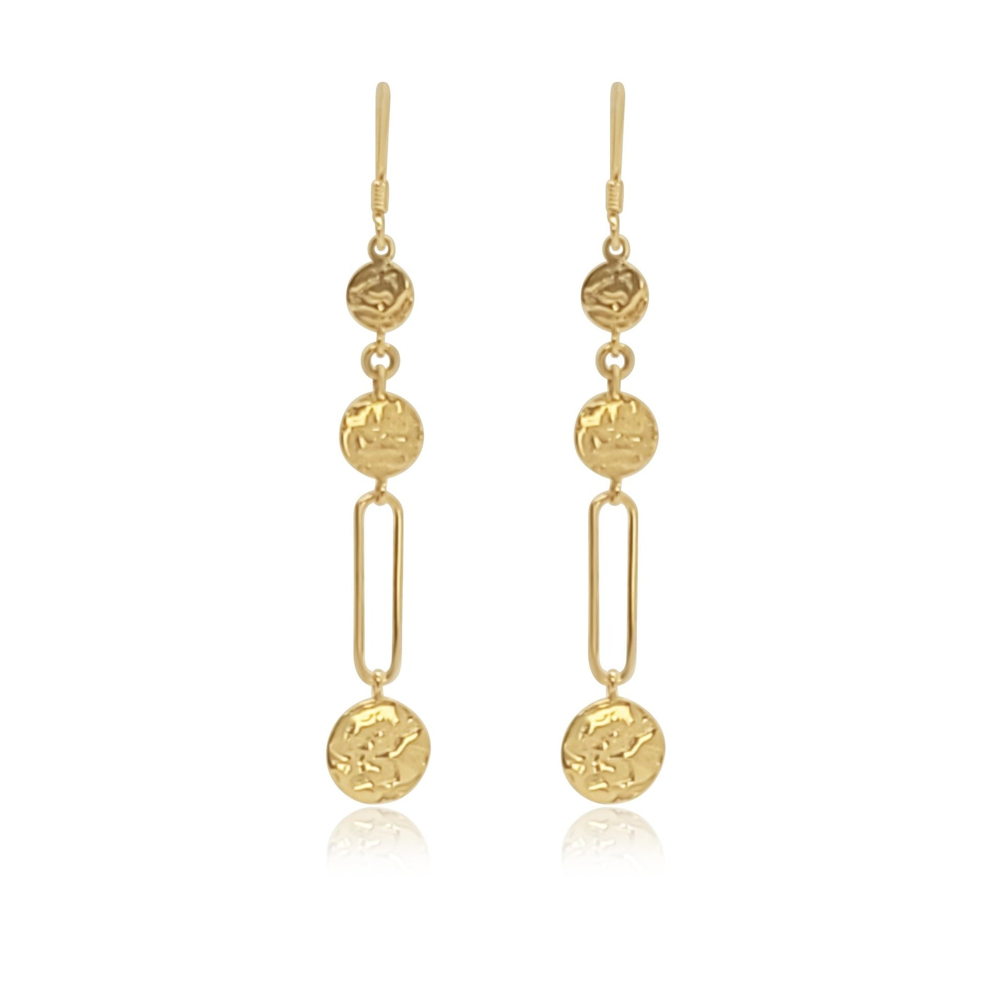 gold delicate chandelier statement earrings with natural driftwood texture