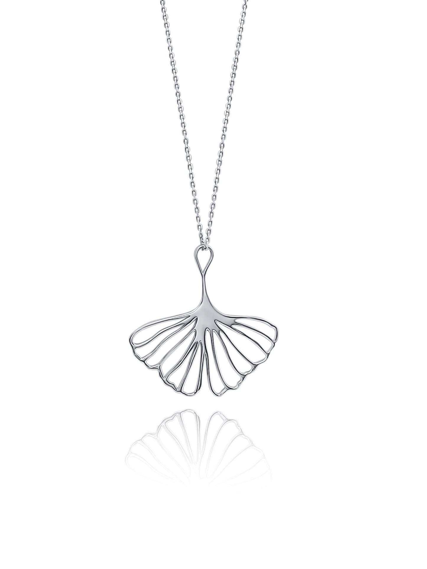 Nanahana Silver Ginkgo Leaf Necklaces