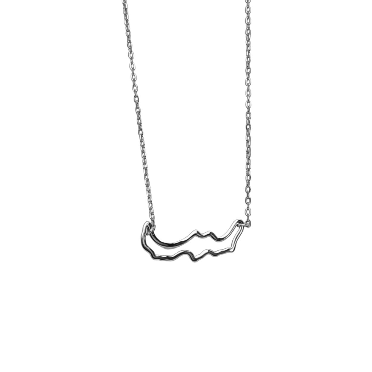rhodium plated tarnish resistant sterling silver petite Simply Savary adjustable necklace. Souvenir of savary island