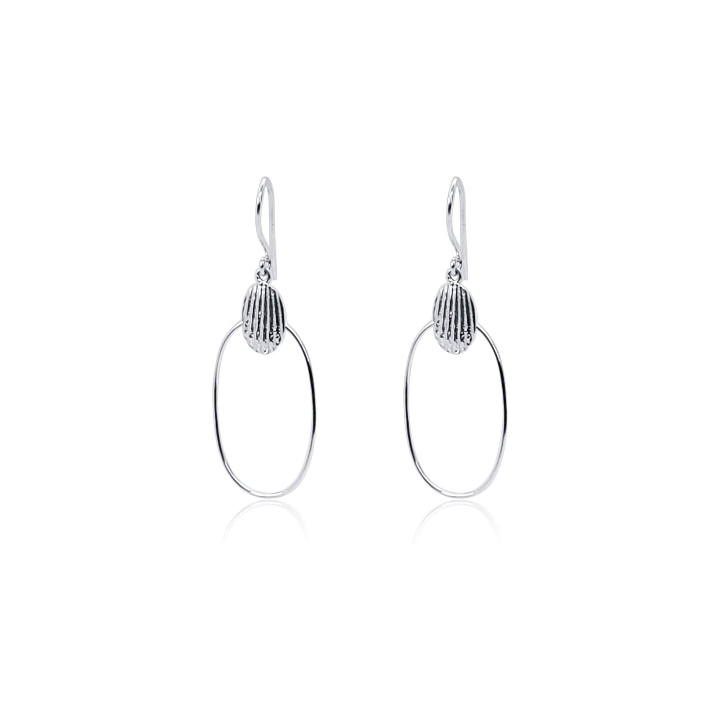 Cera Shell Textured Sterling Silver Dangle Earrings