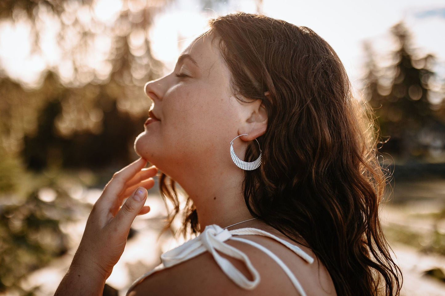 Marina Hoop Earrings with  Shell Textured