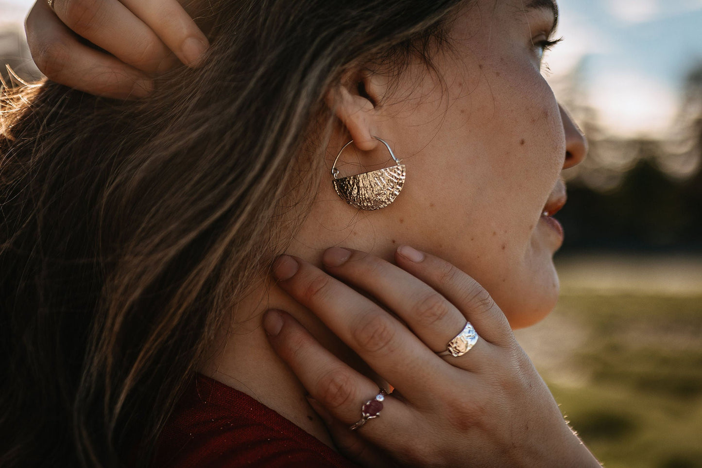 Talula Shell half Moon Hoop Earrings