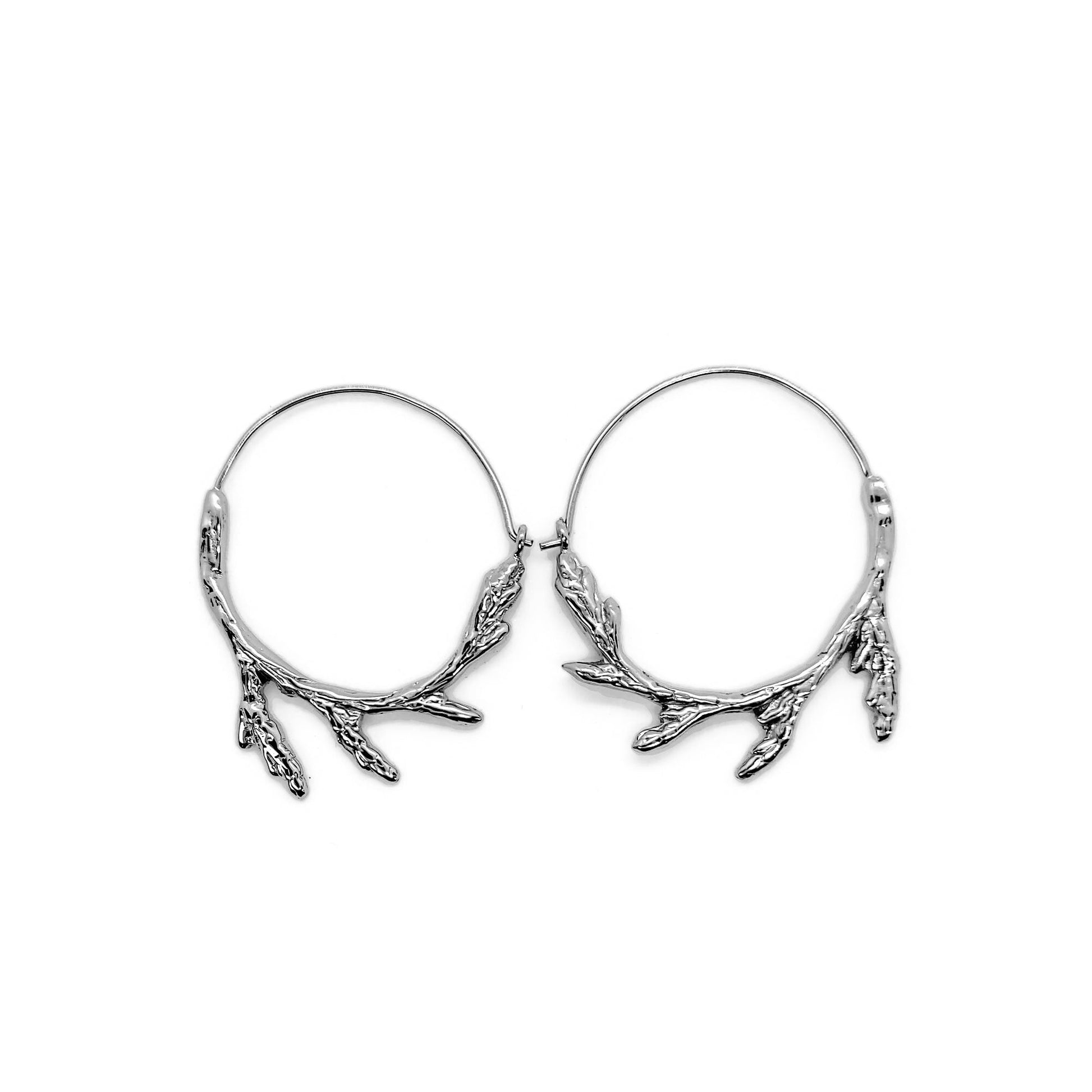 sacred circle cedar hoop earrings sterling silver branch circle earrings