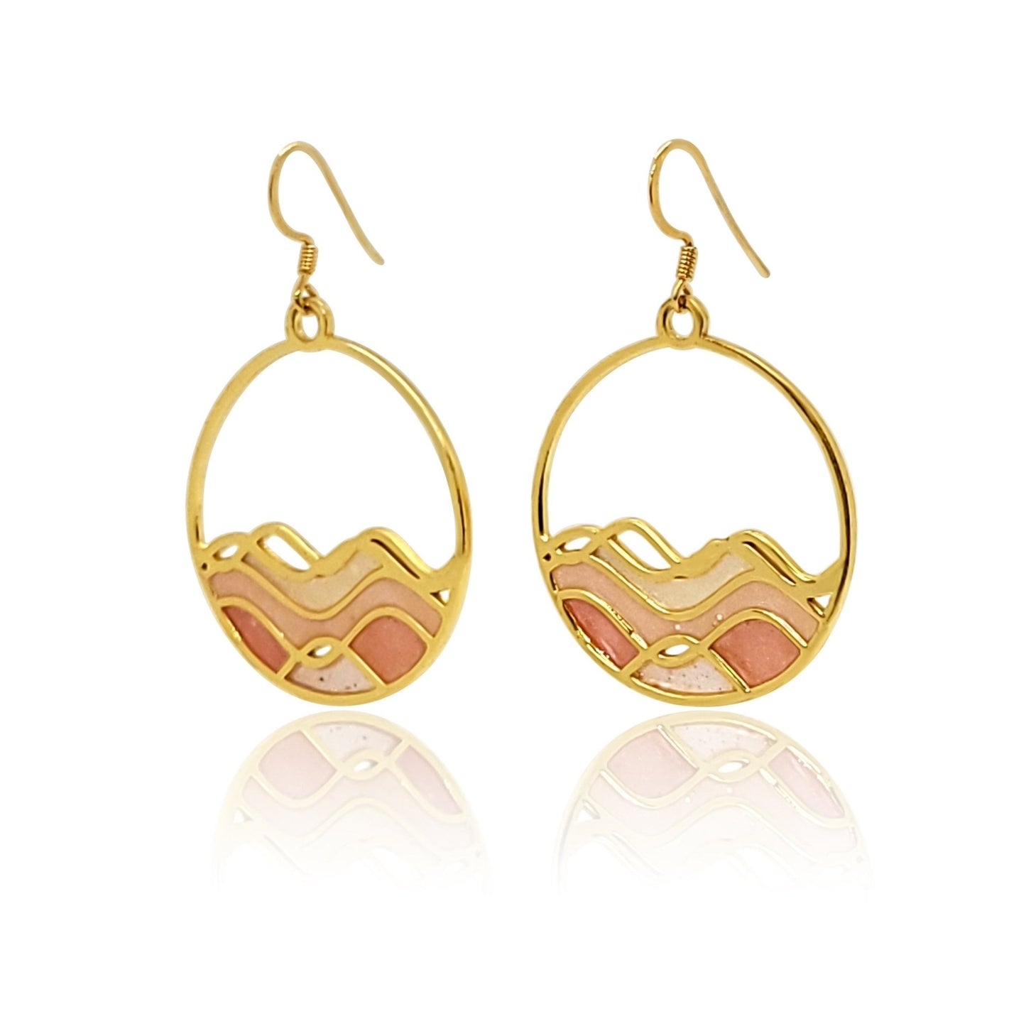 Sunset Tide- Gold Circle Earrings