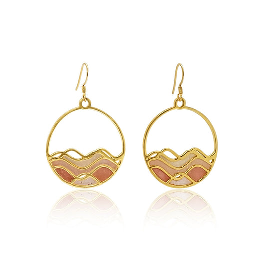 Sunset Tide- Gold Circle Earrings